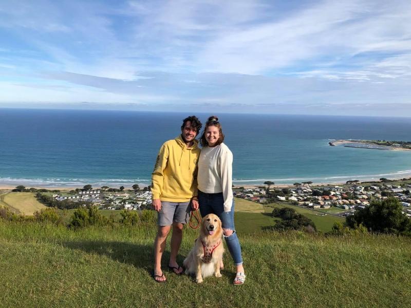 Ashley Hanger with family at beach