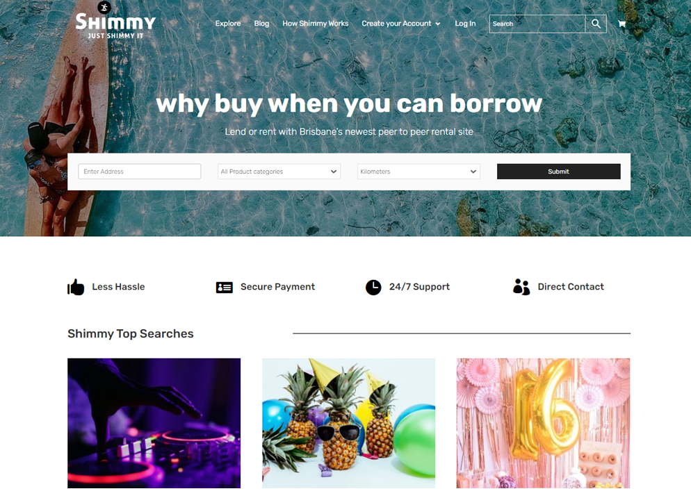Shimmy web platform screenshot