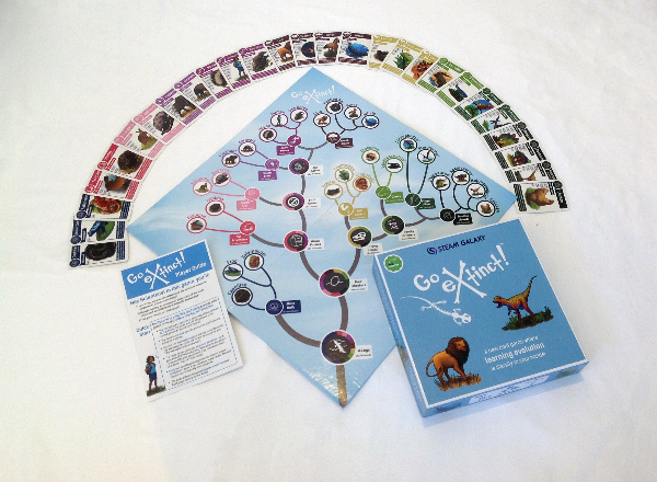 The original version of Go Extinct! with tree of life on the board