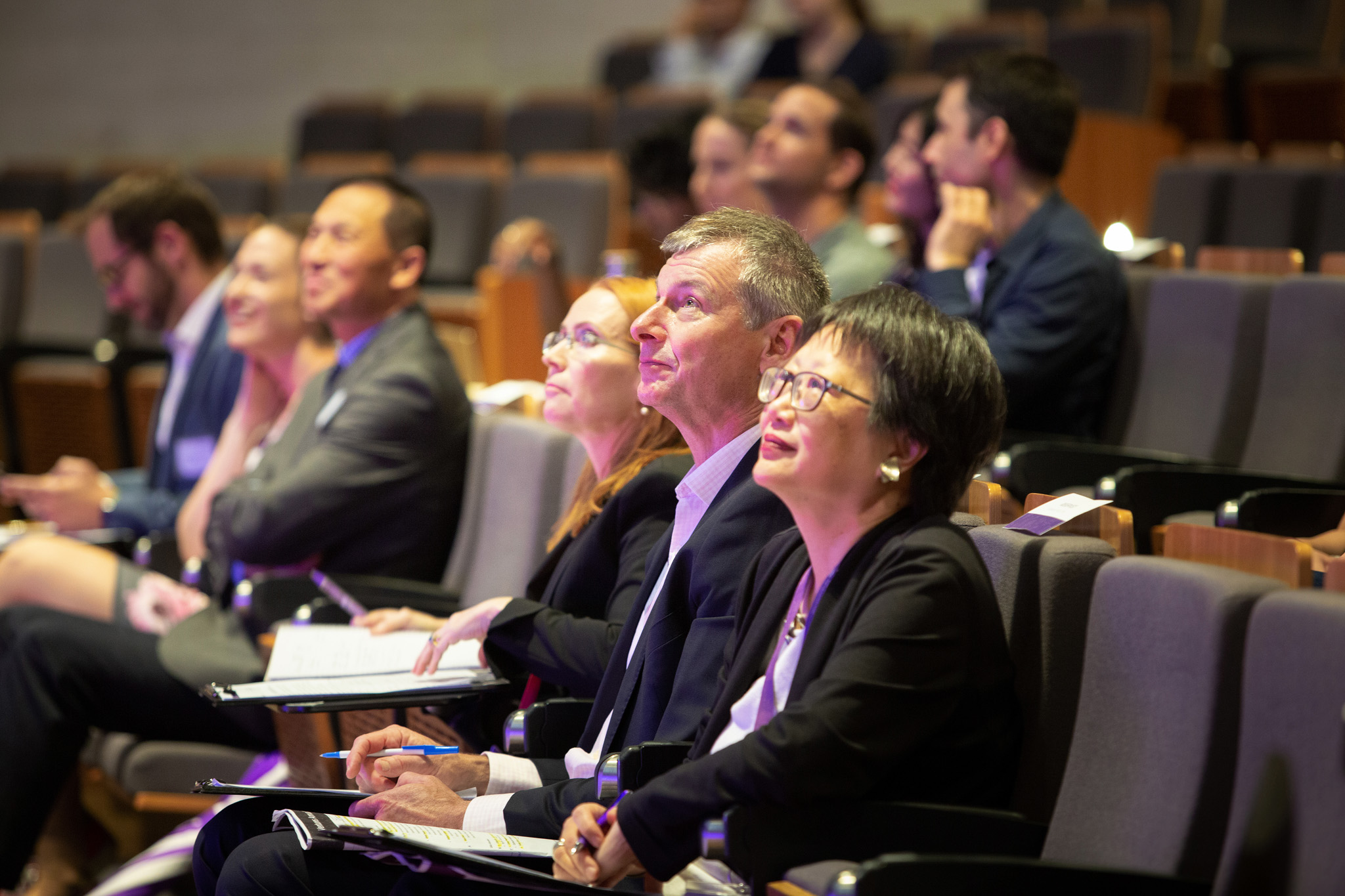 Judging panel watching pitches