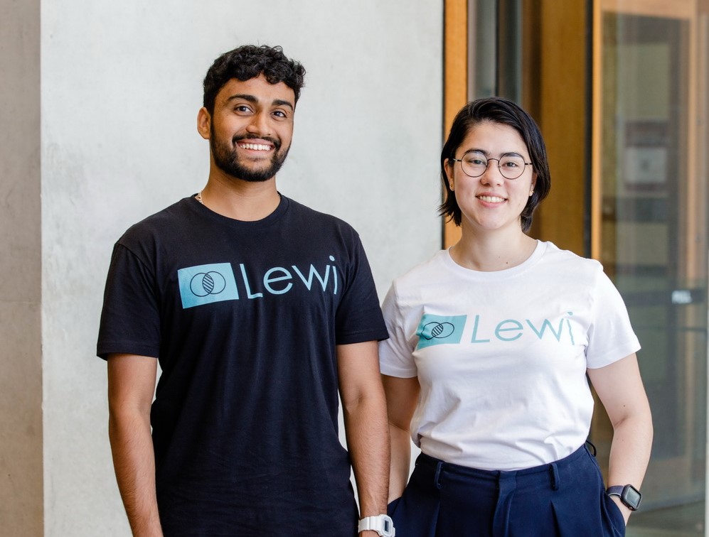 Lewi Software team shot standing in front of concrete wall