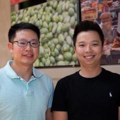 Dr Kok Leong Chong and Ian Ling smiling to camera - in the Global Change Institute