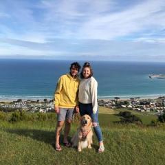 Ashley with family at the beach