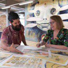 Artist and AI scientist collaborating