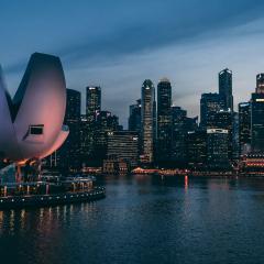 Singapore marina at night