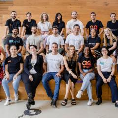 2022 founders sitting on stairs