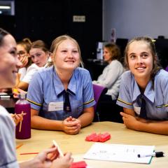 High school students at a workshop
