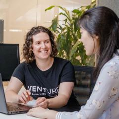 Mentoring session with a student