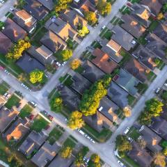 Ariel view of houses