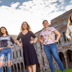 Dr Jessica Gallagher standing proudly with UQ female founders