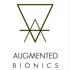 Augmented bionics logo upside down triangles with line through them