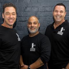 L-R: Gnocchi Gnocchi Brothers co-founders Ben Cleary-Corradini and Theo Roduner and Pizza Capers co-founder Anthony Russo (Provided).