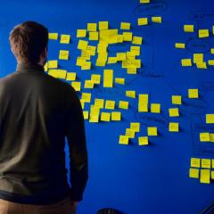 Brainstorming with post-it notes