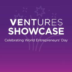 Ventures Showcase infographic that says 'Celebrating World Entrepreneurs' Day' 